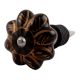 Black Golden Leaf Big Melon Ceramic Wine Stopper (Pack Of One Piece)